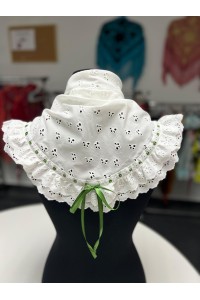 Pico de flamenca MARIPOSITA blanco calado, batista de seda. Exclusivo