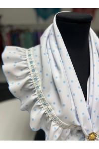 Pico flamenca CELESTE blanco y azul. Exclusivo PURA FLAMENCA