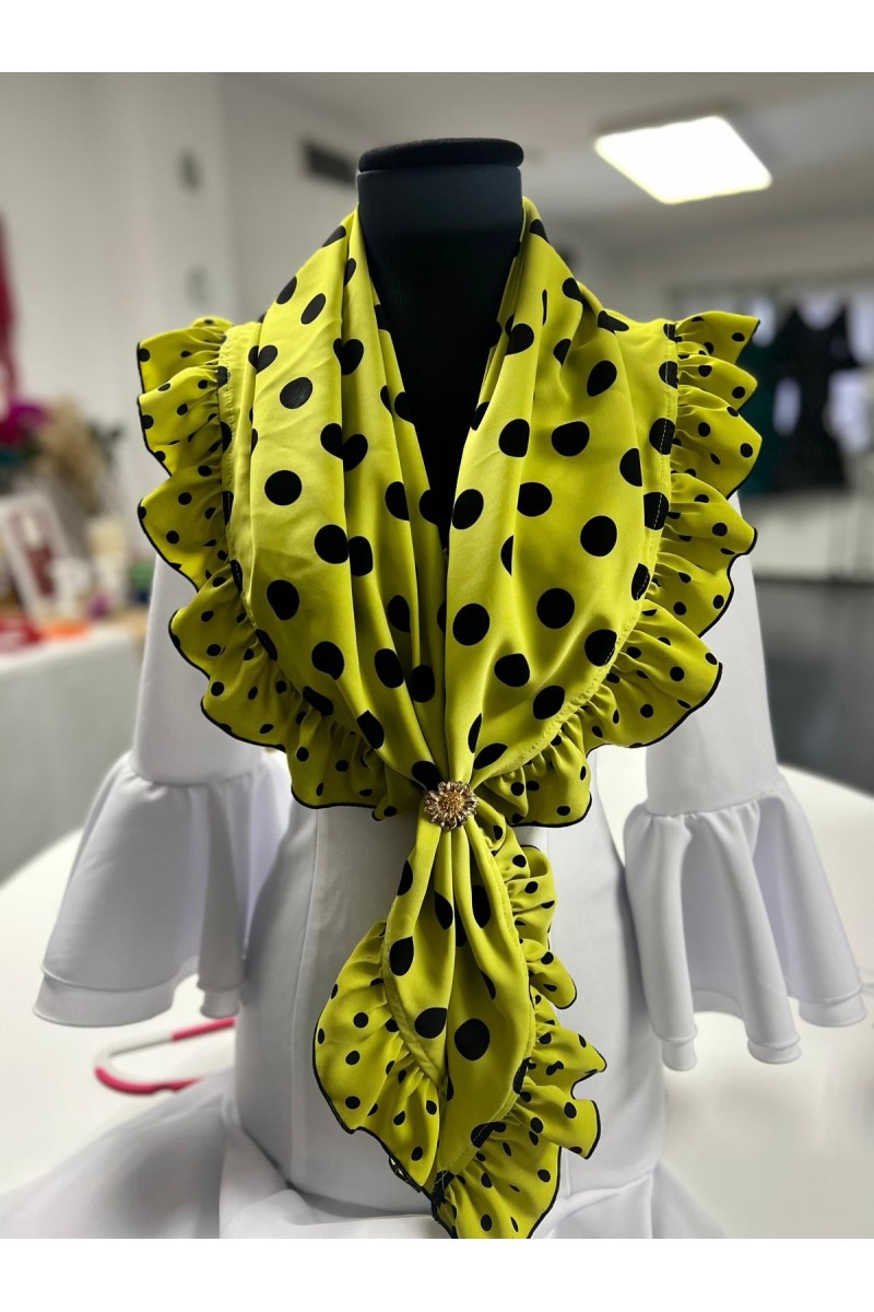 Pico flamenca LIMONERO,lima,negro, viscosa Exclusivo PURA FLAMENCA