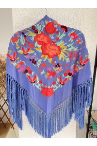 Mantoncillo REVUELO azul ducado y naranja coral