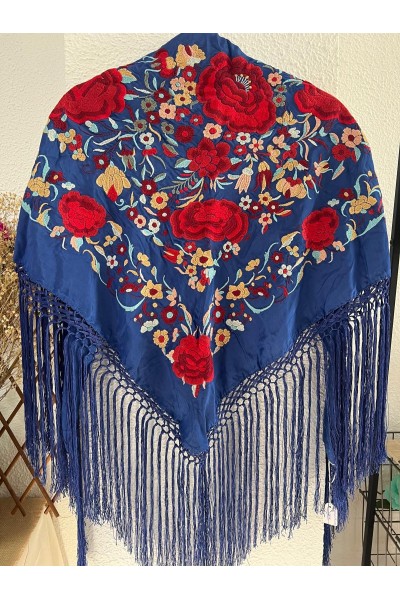 Mantoncillo ROSASROJAS azulón  y rojo