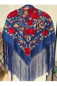 Mantoncillo ROSASROJAS azulón  y rojo