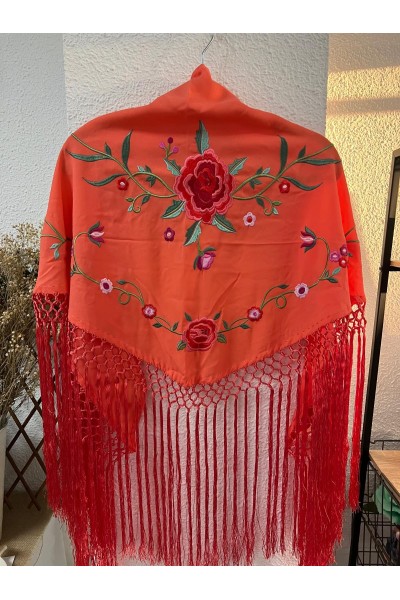 Mantoncillo AZAHAR mandarina y rojo