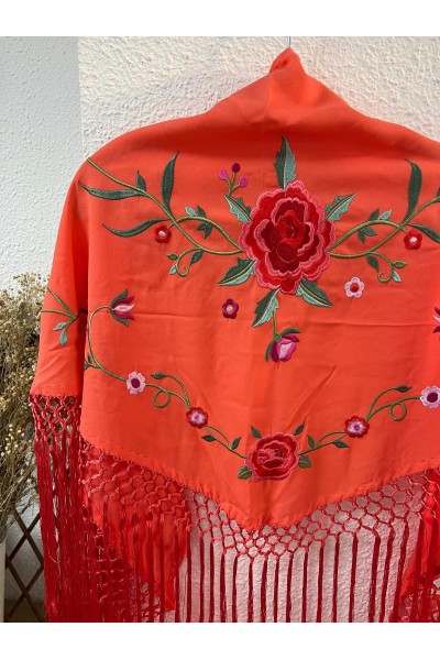 Mantoncillo AZAHAR mandarina y rojo