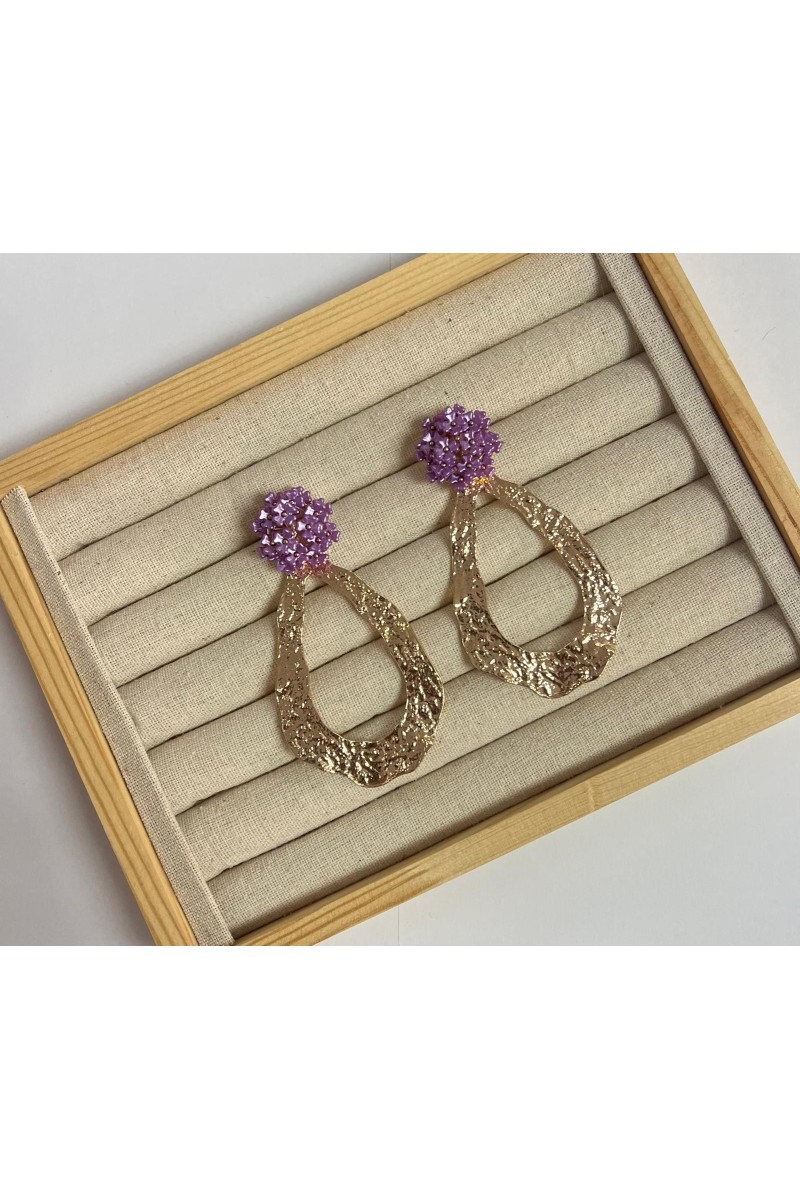 Pendientes FLORA lila dorados Pendientes FLORA lila dorados