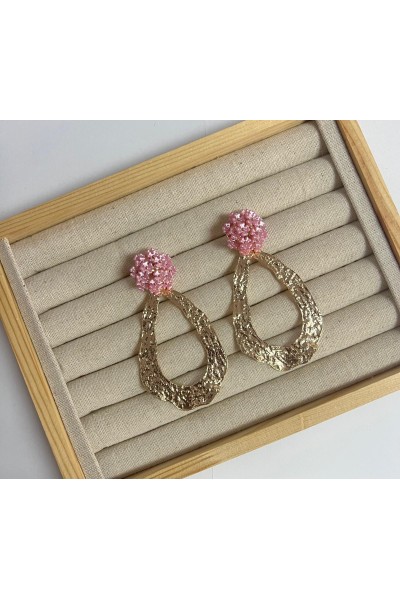 Pendientes FLORA rosa dorados