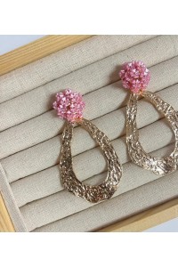 Pendientes FLORA rosa dorados