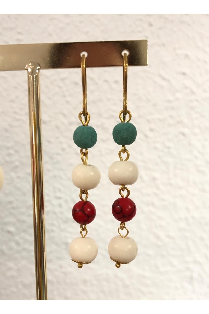 Pendientes dorados LINDO resina hueso, coral,turquesa. Hipoalerg Pendientes dorados LINDO resina hueso, coral,turquesa. Hipoalerg