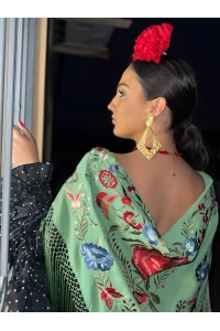Pendientes dorado PIRAMIDAL, artesanales, exclusivos PURA FLAMENCA