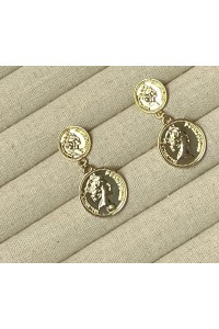 Pendientes MONEDITA dorados, pequeños y hioalergénicos