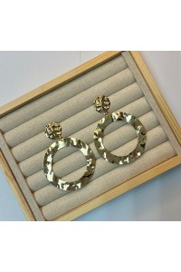 Pendientes FAROL dorados ondulados