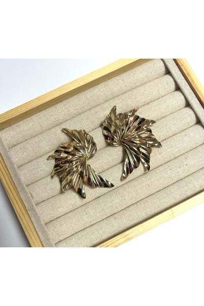 Pendientes dorados PALMERA. Hipoalergénico
