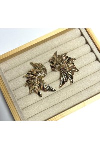 Pendientes dorados PALMERA. Hipoalergénico
