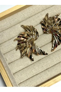 Pendientes dorados PALMERA. Hipoalergénico