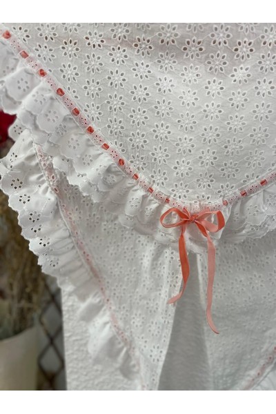 Pico de flamenca CALAITO, blanco, batista. Exclusivo PURA FLAM