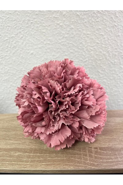 5 Claveles en RAMILLETE, rojo, nude, malva, buganvilla