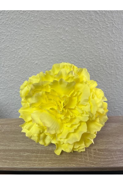 Peonía Maxi Amarillo lima, de tela de 16 cm.