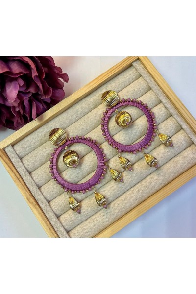 Pendientes FAROLILLOS Dorados combinados colores. Hipoalergénicos