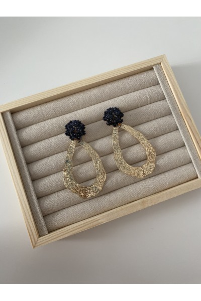 Pendientes FLORA negros y dorados