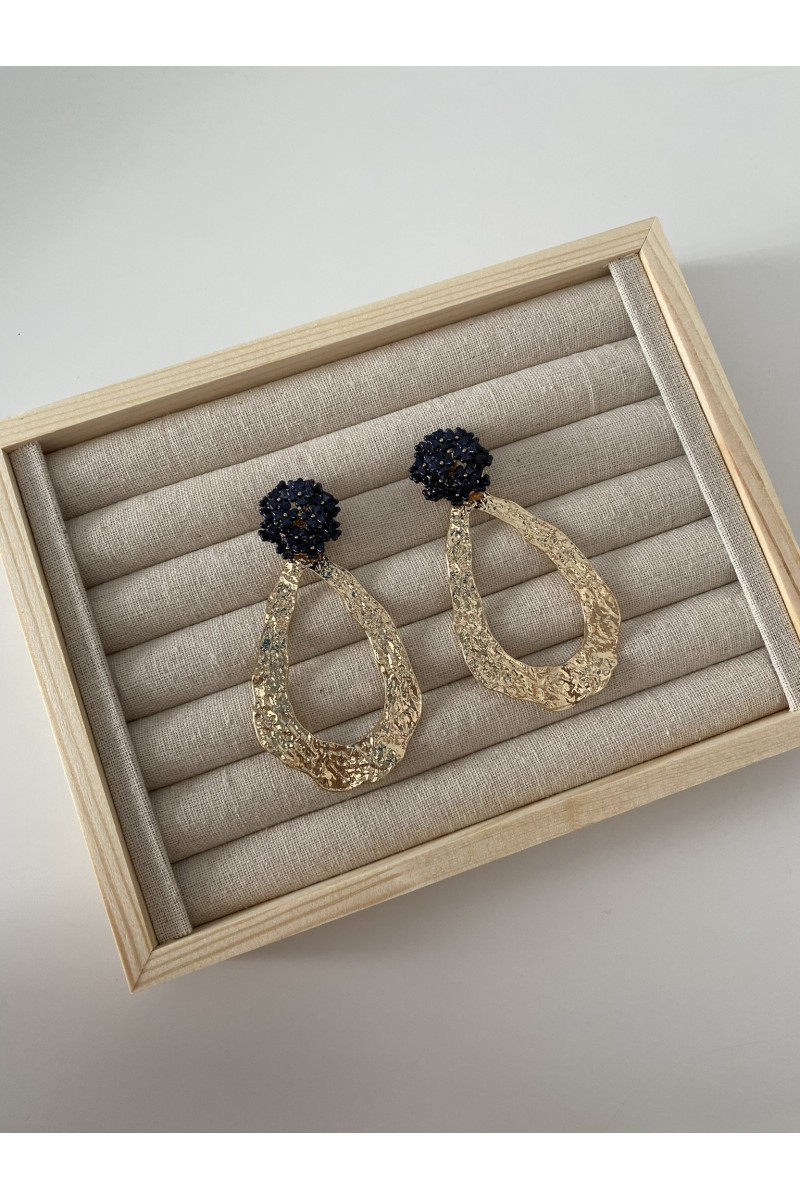 Pendientes FLORA negros y dorados Pendientes FLORA negros y dorados