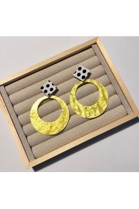 Pendientes LIMÓN Aros Metacrilato Lunares