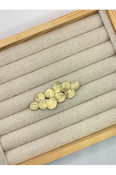 Broche de HOJITAS color dorado
