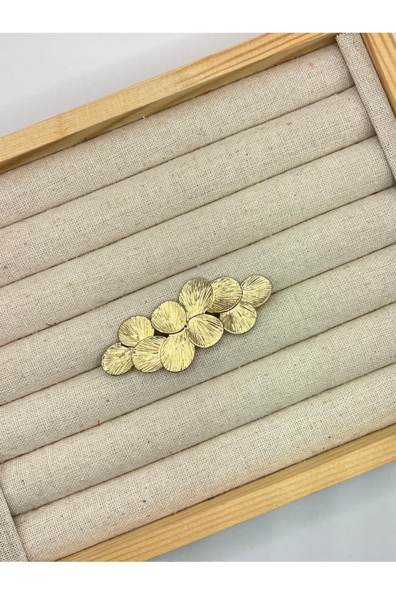 Broche de HOJITAS color dorado