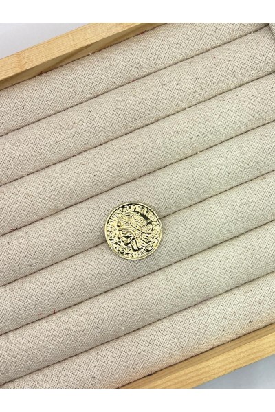 Broche MONEDA LISA dorada
