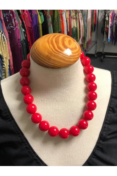 Colar de BOLAS grandes rojo, hipoalergénico