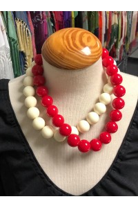 Colar de BOLAS grandes rojo, hipoalergénico