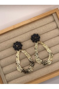 Pendientes FLORA dorados, con cabezal en negro