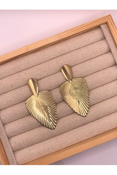 Pendientes PALMITO dorados, cabezal liso, hipoalergénicos