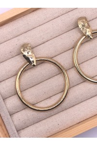 Pendientes ARO LISO dorado, cabezal ondulado y aro liso, hipoalergénic