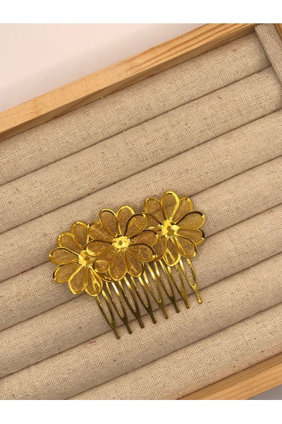 Peinecillo 3 MARGARITAS dorado