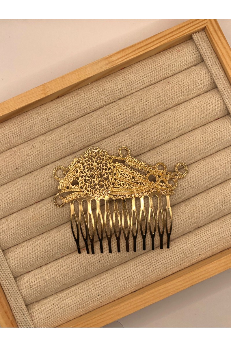 Peinecillo ESCUDO dorado calado