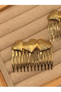 Peinecillo 3 CORAZONES dorado