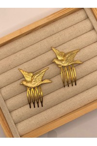 Peinecillo PAJARO dorado mate