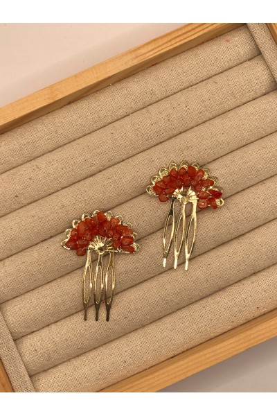 Peinecillo ABANICO CORALITOS dorado