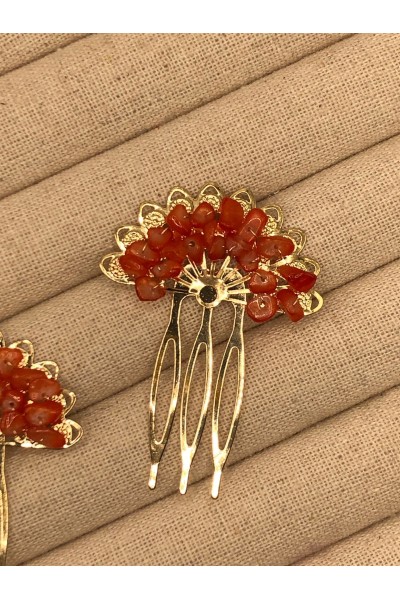 Peinecillo ABANICO CORALITOS dorado