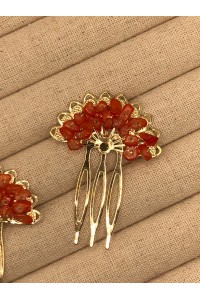 Peinecillo ABANICO CORALITOS dorado