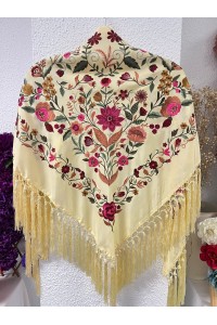 Mantoncillo PUREZA vainilla, seda, flecado borlón