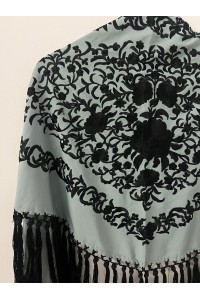 Mantoncillo de flamenca ANDALUCÍA bicolor verde jabonoso/negro