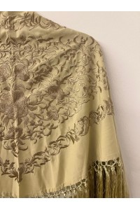 Mantoncillo de flamenca ANDALUCÍA piedra topo al tono, borlones