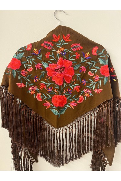 Mantoncillo de flamenca SENTÍO marrón chocolate