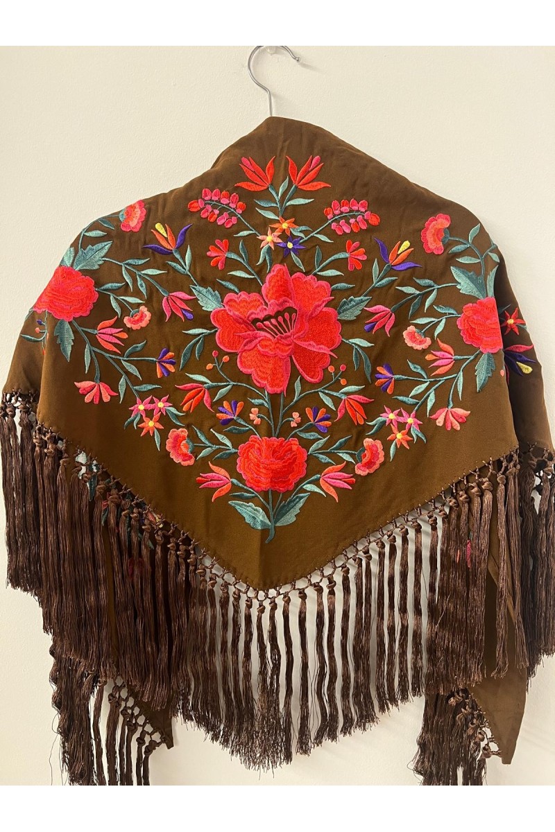 Mantoncillo de flamenca SENTÍO marrón chocolate