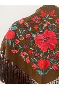 Mantoncillo de flamenca SENTÍO marrón chocolate