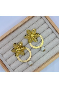 Pendientes ORQUIDEA DE PERLAS dorados