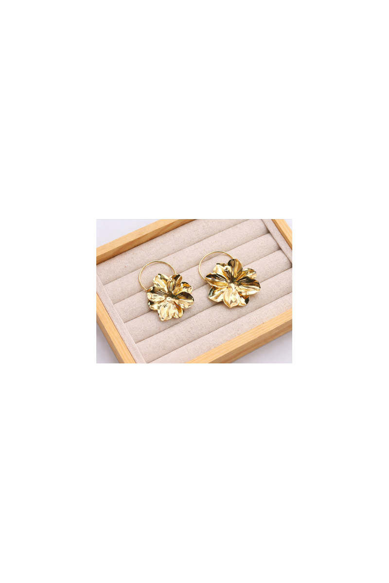 Pendientes ARO FLOR dorado
