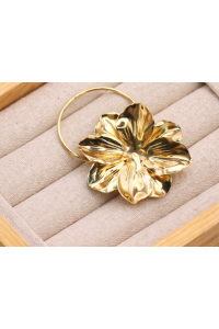 Pendientes ARO FLOR dorado