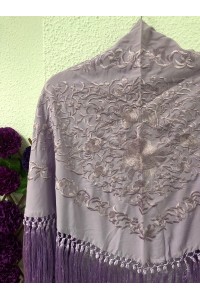 Mantoncillo de flamenca ANDALUCÍA lila al tono